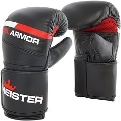 Meister Gel Armor Full-grain Cowhide Leather Bag Mitts W wrist Support 12OZ - 16OZ