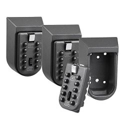 Yescom 10 Digit Press Button Wall Mounted Combination Key Lock Box Safe Security Storage Case Organizer Home Pack Of 3