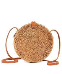 Rattan Bags For Women - Handmade Wicker Woven Purse Handbag Circle Boho Bag Bali