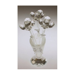 Crystal Flower In Crystal Vase Clear