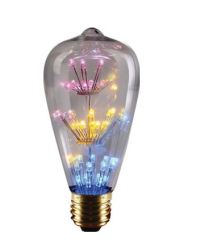 3W ST64 Scattered LED Lamp E27 Mixed Colours 230VAC