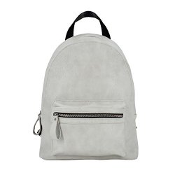 Large Esa Fashion Backpack Purse For Women Vegan Leather Pu School Casual Daypack Grey