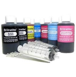 Stratitec Genuine Inkjet Ink Refill Kit Black And Color 595ML - Universal Ink Compatibility Made In Usa