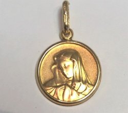 9 Carat Gold - Mother Mary 14 Mm Wide