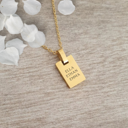 Evelyn MINI Tag Personalized Necklace Gold Stainless Steel 15MM On 45-50CM Chain Ready In 3 Days