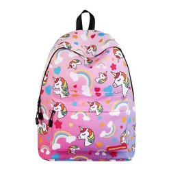 Students Bright Unicorn Rainbow Print Backpack - Rainbow