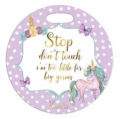 Mumsy Goose Unicorn - Stop Don't Touch Baby Girl Purple Teal Gold Newborn Baby Car Seat Tag Stroller Sign Baby Preemie Car Carrier Sign