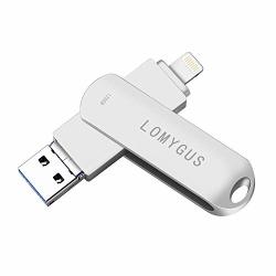 USB Flash Drive For Iphone 128GB Usb lightning micro USB 3 In 1 Photo Stick Lomygus Otg Memory Stick External Storage Thumb Drive Compatible With Iphone ipad ios android mac pc