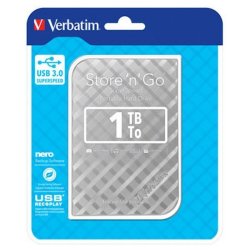 Verbatim 2.5 1tb Store N Go Portable Hard Drive-silver