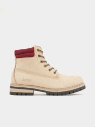 Jeep Men&apos S Beige Leather Worker Boots