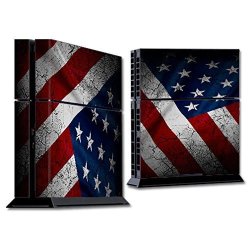 Skin Decal Vinyl Wrap For PS4 Sony Playstation 4 Console Skins Only - American Flag Distressed