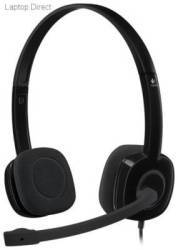 Logitech 3.5 Mm Analog Stereo Headset H151 With Boom Microphone 981-000587 Plus Bonus USB Extenders