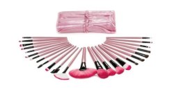24 Piece Makeup Brush Set In Pink