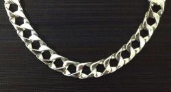 Solid Sterling Silver Necklace 55 Cm X 14 Mm