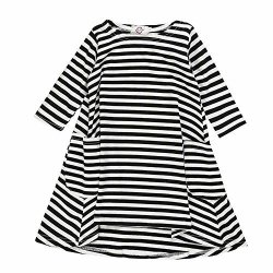 Kids Tales Girls' Soft Long Sleeve Striped Cover Up Dress