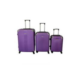 3 Piece Hard Shell Luggage Set - Purple