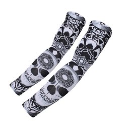 Tattoo 1PAIR Sunscreen Cycling Fishing Cooling Arm Sleeves Sweatproof Breathabl