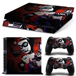 Can PS4 Console Designer Protective Vinyl Skin Decal Cover For Sony Playstation 4 & Remote Dualshock 4 Wireless Controller Stickers - Harley Quinn Catoon