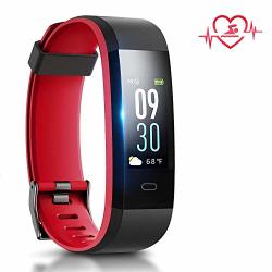 Coffea Activity Tracker Sport Fitness Tracker Watch Color Screen Pedometer Watch IP68 Waterproof Smart Bracelet With Anti-lost Strap For Android And Ios Red