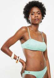 Lizzy Gazella Textured Bandeau Top With Removable Straps And Padding - Aqua