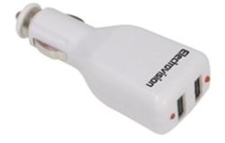 White Adaptor With 2 Usb Port 2.1a
