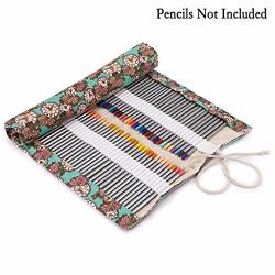 Btsky Canvas 108 Slot Pencil Roll Wrap-pencil Pouches Holder Fit For Prismacolor Premier Colored Pencils 108 Slots Rose Clock