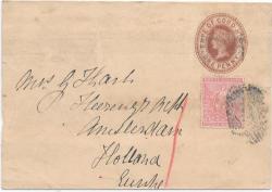 Cape Of Good Hope 1888 Qv 1D Wrapper Uprated With 1D To Amsterdam
