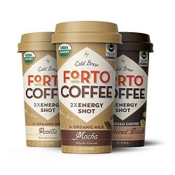 Forto - 200MG Caffeine-energy Variety Pack Mocha Vanilla Sweetened Black - 6 X 2OZ. Bottles Ready-to-drink Cold Brew Coffee