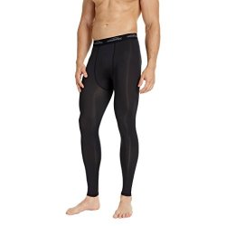 Coolomg Compression Pants Running Tights Length Pants Leggings Quick Dry For Men Youth Boy Black XL