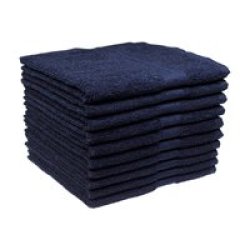 Recycled Ocean& 39 S Yarn Guest Towels 380GSM 33X050CMS Navy 10 Pack