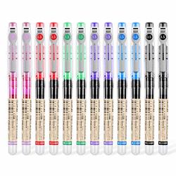 Liquid Ink Pens 0.5MM Fine Point Pens Rolling Ball Pens Large Capacity Of Quick-drying Ink Pens Writing Pens For School Office 12PACK 6 Colors