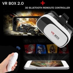 Vr Box 2 3d Virtual Reality Glasses With Head Mount & Bluetooth Game Remote