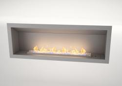 Flueless Gas Fireplace Single Sided Built-in Stainless - 2250MM Stainless Steel