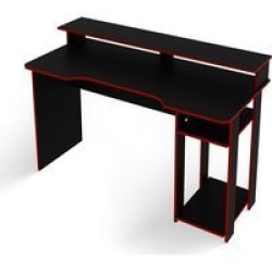 Desk Gamer Station Wood Black & Red