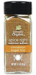 Simply Organic Spice Right Organic Everyday Seasoning Blends Cinnamon Sugar Trio 3.1 Ounce
