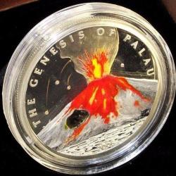Palau 5 Dollars The Volcano Coin 2006 Genesis Colour Silver Coin Proof