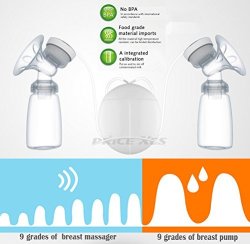 Electric Double Breast Pump - W Massage Mode USB Charger Dual Breast Pump Automatic Breastpumps Safe Milk Storage Bottle Dual Control Milk Suction And