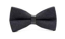 Mens N.r.s Classic Formal Bowtie Adjustable Length Large 100% Wool Black