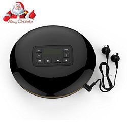 Portable Cd Player With Lcd Display Rongkai Personal Compact Disc Player With Stereo Earbuds And Power Adapter Electronic Skip Protection Anti-shock Function Black