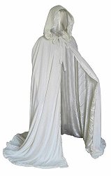 Wedding Capes White Halloween Hooded Cloaks Medieval Cosplay Costumes Large