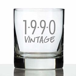 Vintage 1990 - Fun 31ST Birthday Whiskey Rocks Glass Gifts For Men & Women Turning 31 - Retro Whisky Drinking Tumbler