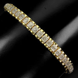 Elegant Solid 925 Silver 14 Ct White Gold Plated Diamond Bracelet