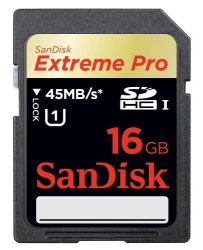 Sandisk Extreme Pro 16 Gb Sdhc UHS-1 Flash Memory Card 45MB S SDSDXP1-016G-X46