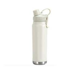 800ML Double Walled Insulated Stainless Steel Flask Water Bottle - Cream