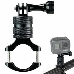 Handlebar Mount For Gopro Action Cameras With 360 Swivel - Bike Mount Works With Gopro HERO3 HERO4 HERO5 HERO6 HERO7 - 100% Cnc Aluminum