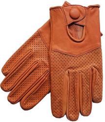 Riparo Women's Genuine Leather Half Mesh Full-finger Driving Motorcycle Gloves Black XS