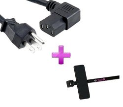 90 Degree 3 Prong Ac Power Cord Cable For Yamaha Tyros 4 Pro Arranger Digital Workstation Keyboard + ECOOL4U Cable Tie