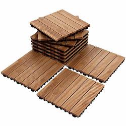 Yaheetech Deck Tiles Patio Pavers Interlocking Wood Composite Decking Flooring Deck Tiles 12 X 12fir Wood Indoor Outdoor Applications Stripe Pattern Natural Wood 22 Reviews Online Pricecheck