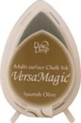 Versamagic D.drop Ink Pad - Spanish Olive - Pigment Chalk Ink