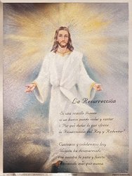 Scafa-tornabene Art Publishing Co. Inc. Poema Cristiana 'la Resurreccion' Con Arte De Jesus En El Cielo Por Vincent Barzoni Poster Con Tinta Metalica 6X8 Pulgadas